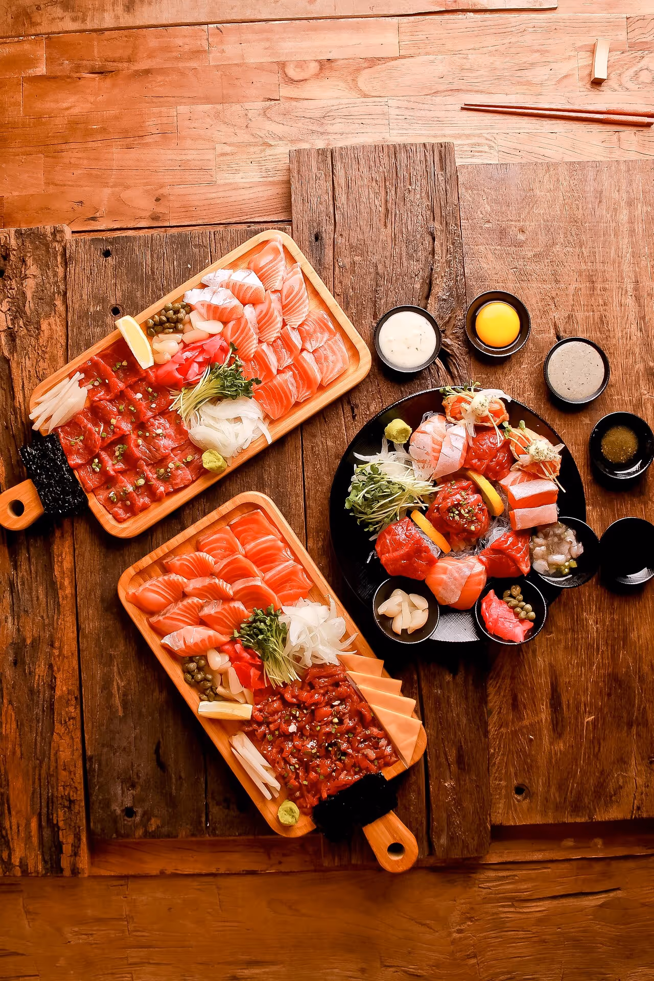 육회 음식사진 촬영 포트폴리오 - 샵인샵·육회비빔밥·연어·이자카야 안주 3건 사례