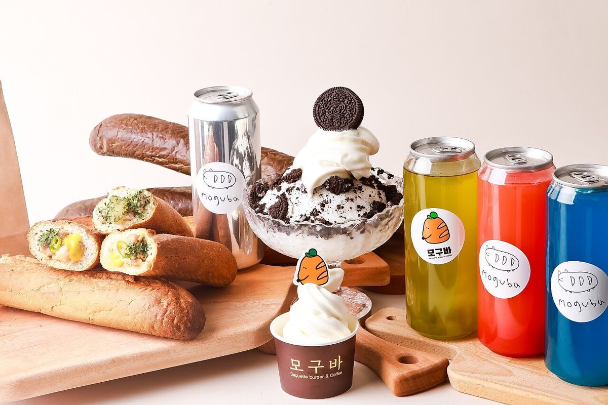 바게뜨, 빙수, 음료캔, 소프트아이스크림이 모두 있는 전체 메뉴 컷